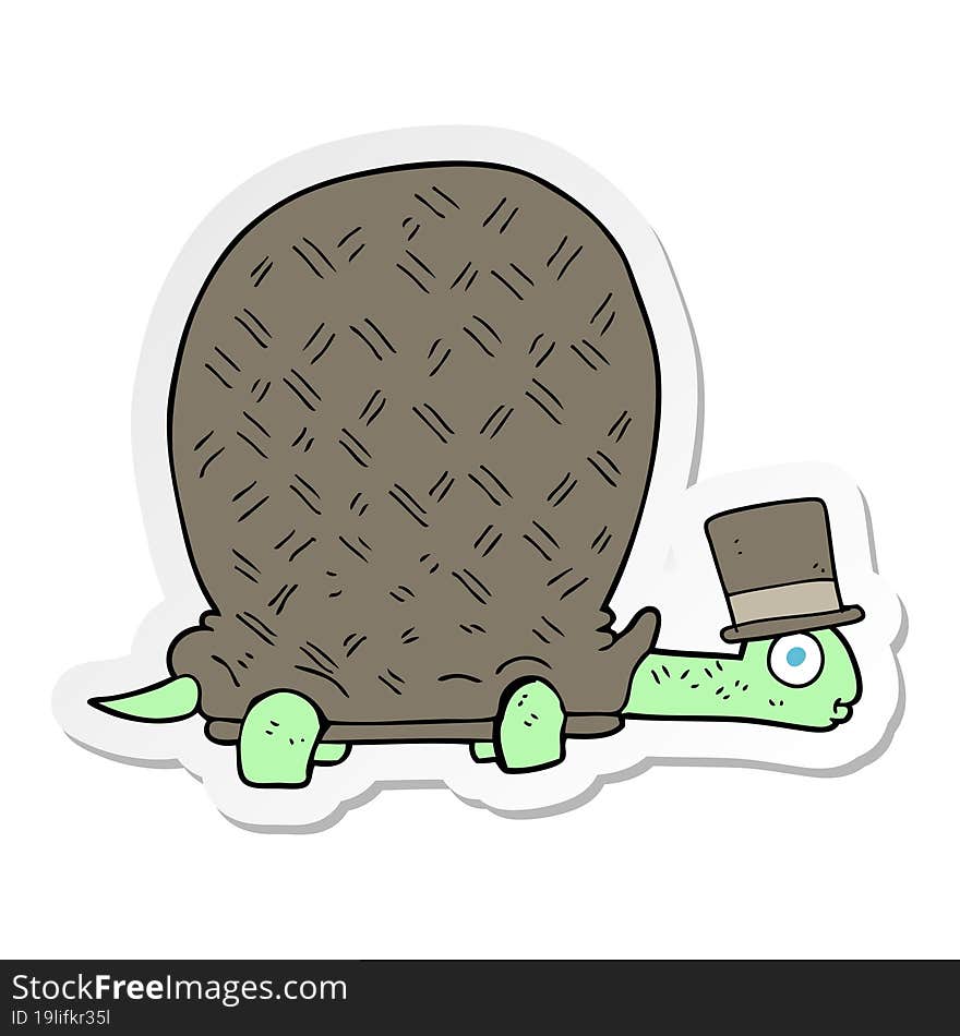 sticker of a cartoon tortoise