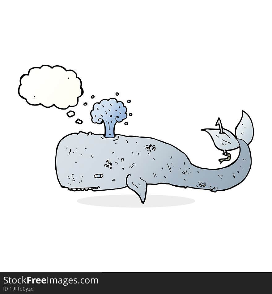 cartoon whale with thought bubble