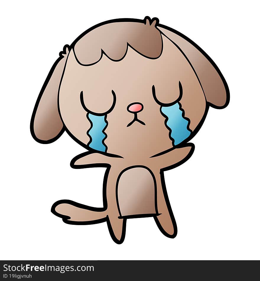 cute cartoon dog crying. cute cartoon dog crying