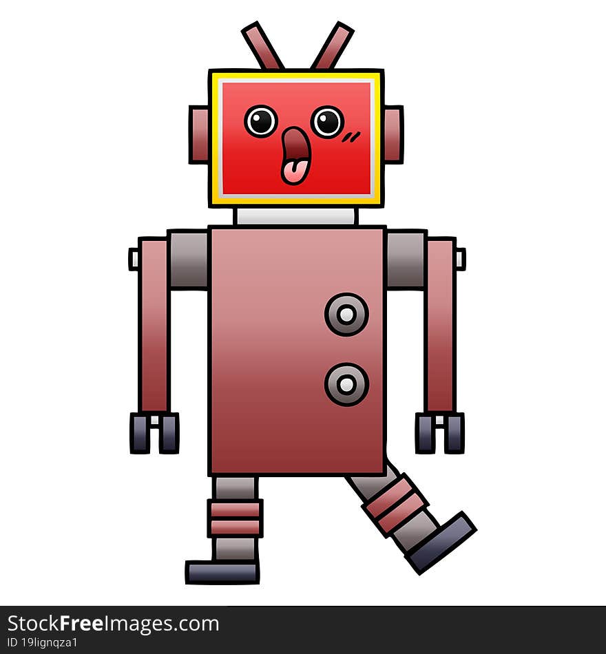 Gradient Shaded Cartoon Robot