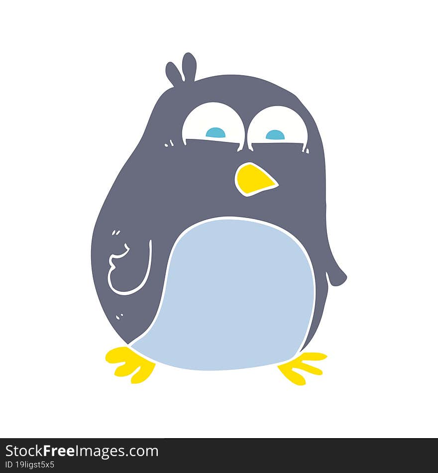 flat color illustration of penguin. flat color illustration of penguin