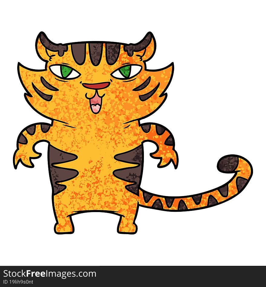 happy cartoon tiger. happy cartoon tiger