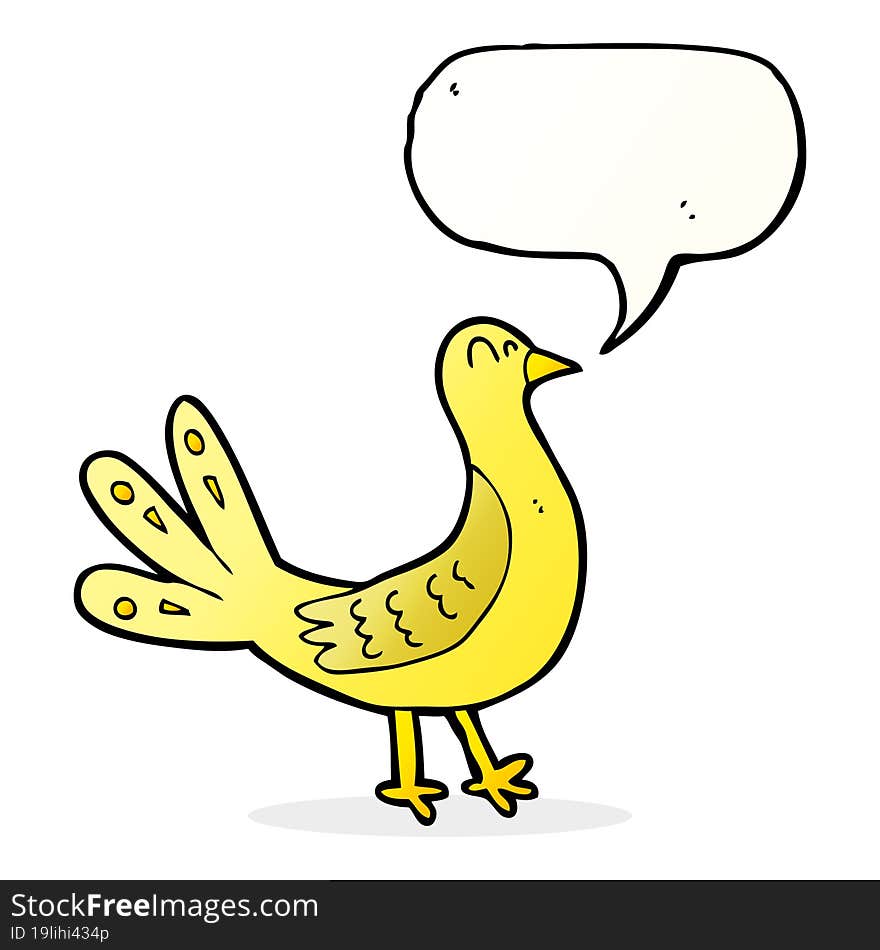 cartoon bird with speech bubble