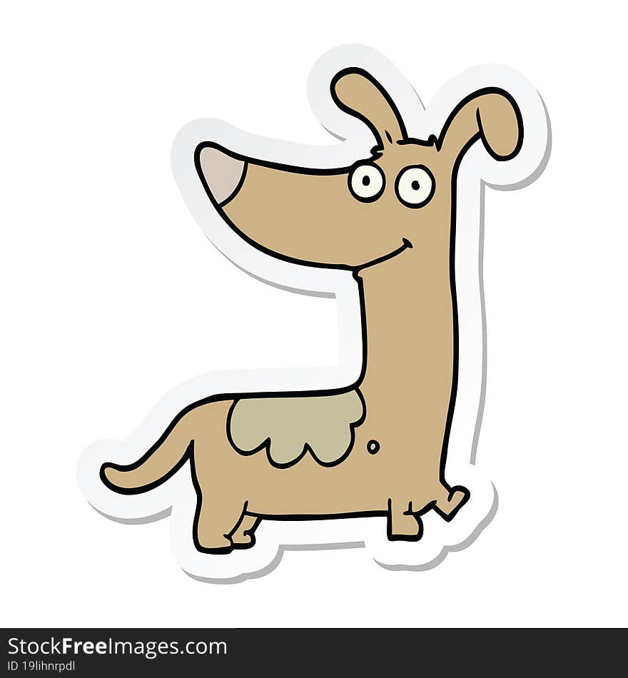 sticker of a cartoon dog