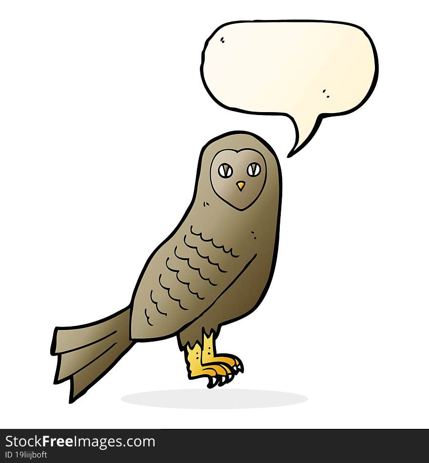 Cartoon Owl With Speech Bubble