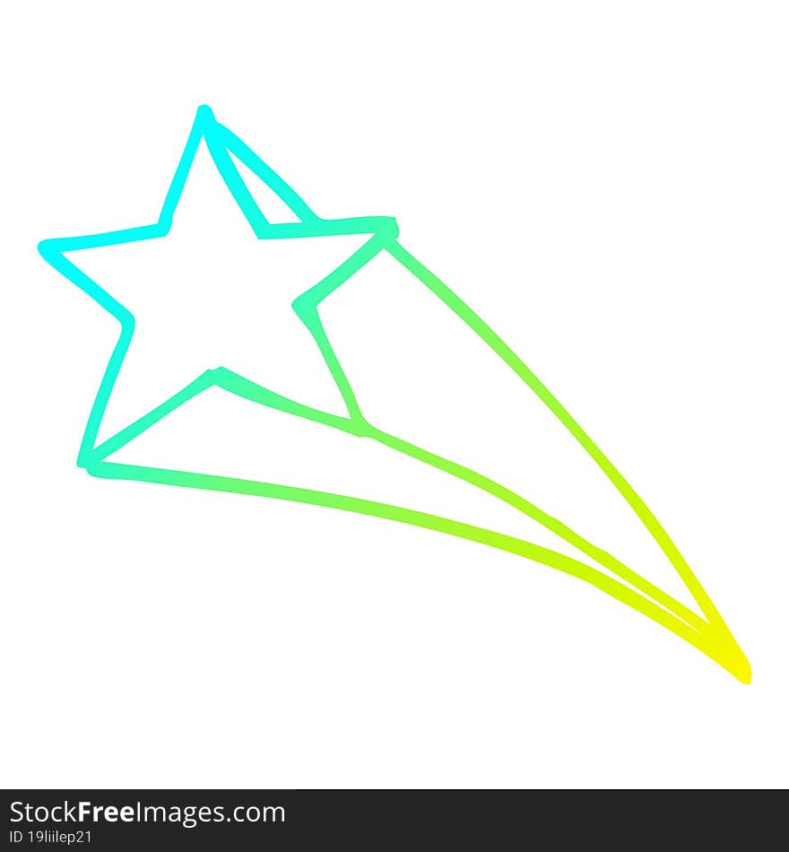 cold gradient line drawing cartoon shooting star