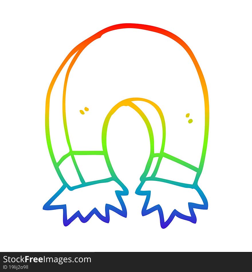 rainbow gradient line drawing cartoon magnet