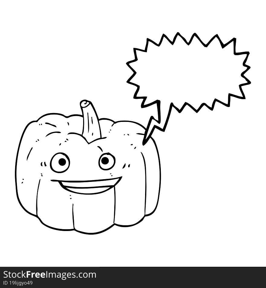 speech bubble cartoon halloween pumpkin