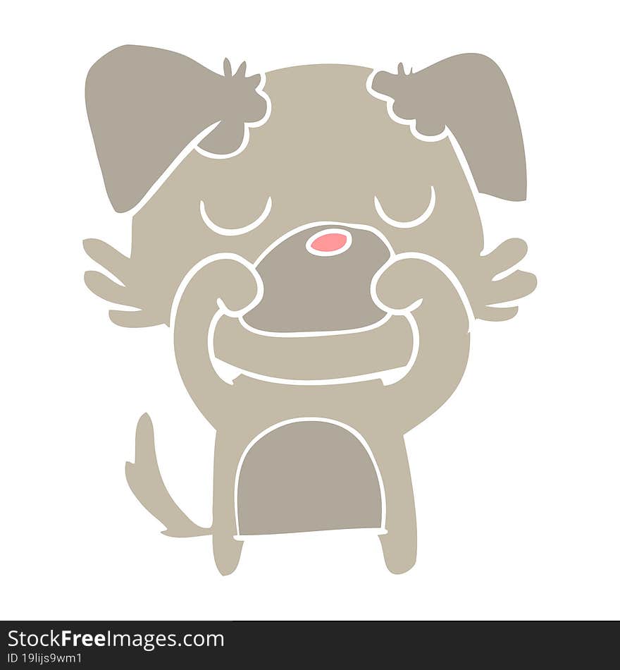 flat color style cartoon dog