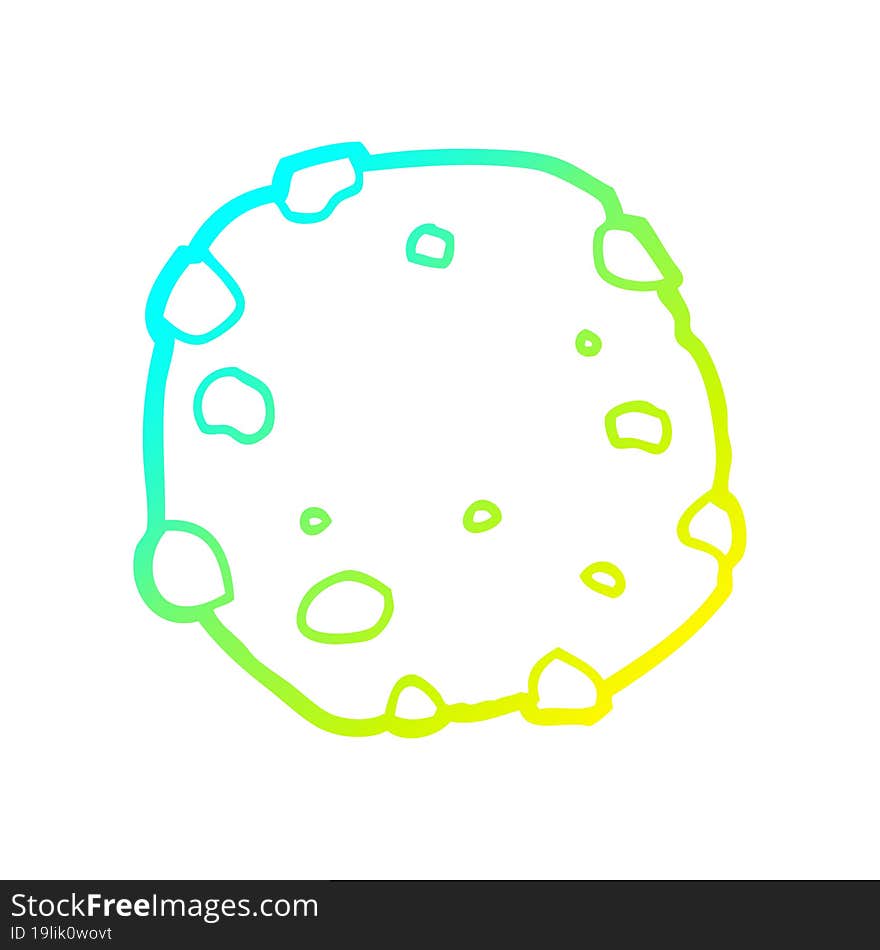 cold gradient line drawing cartoon cookie