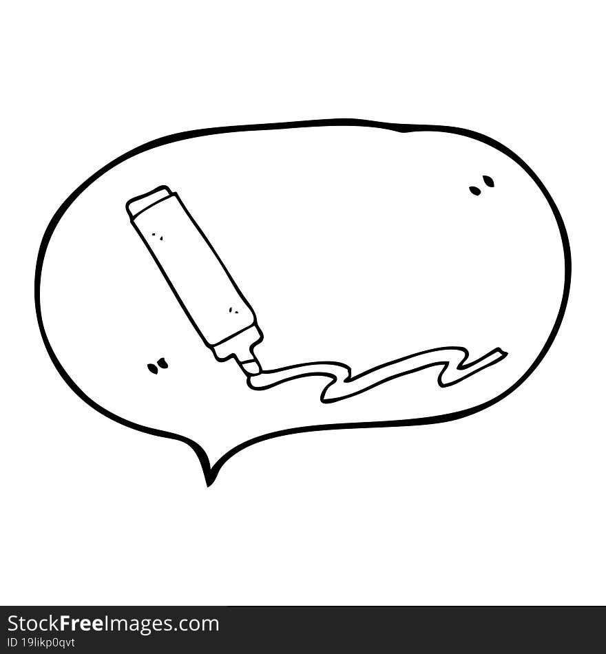 speech bubble cartoon marker pen