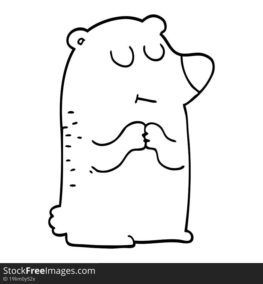 line drawing cartoon polar bear