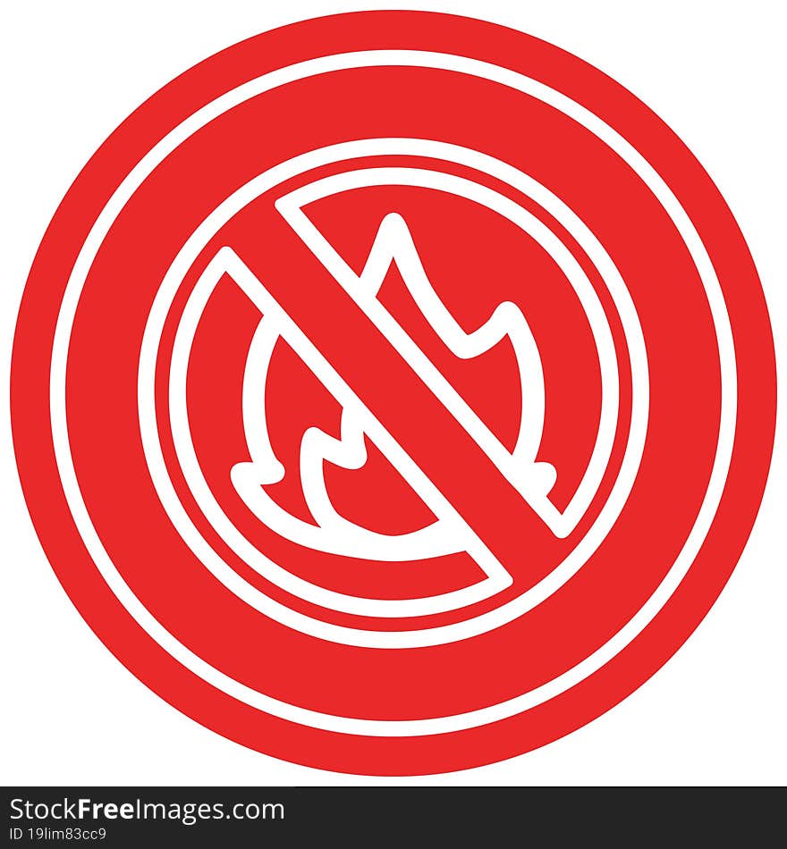 no flames circular icon symbol