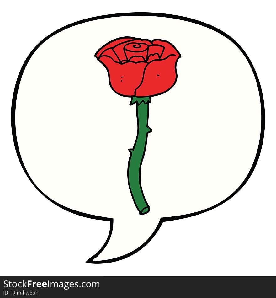 cartoon flower and speech bubble