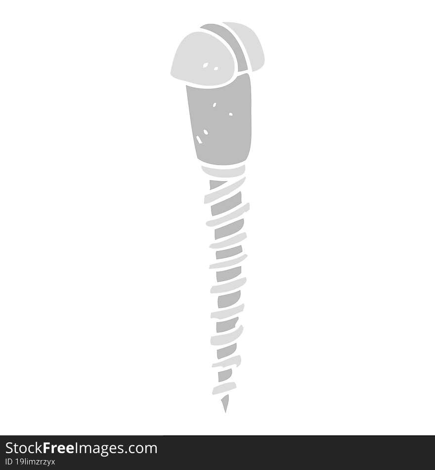 flat color illustration of a cartoon screw