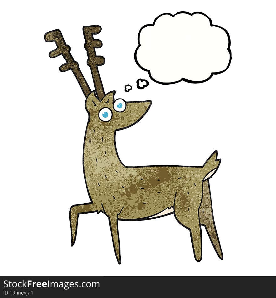 thought bubble textured cartoon stag