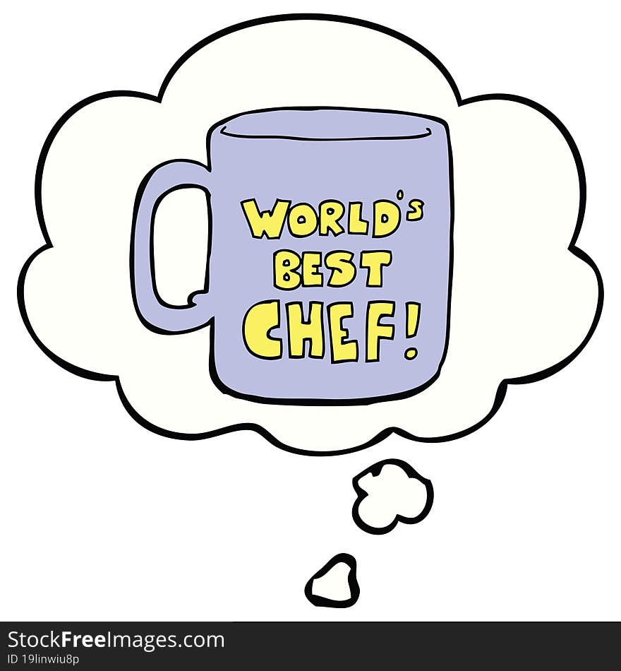 worlds best chef mug and thought bubble