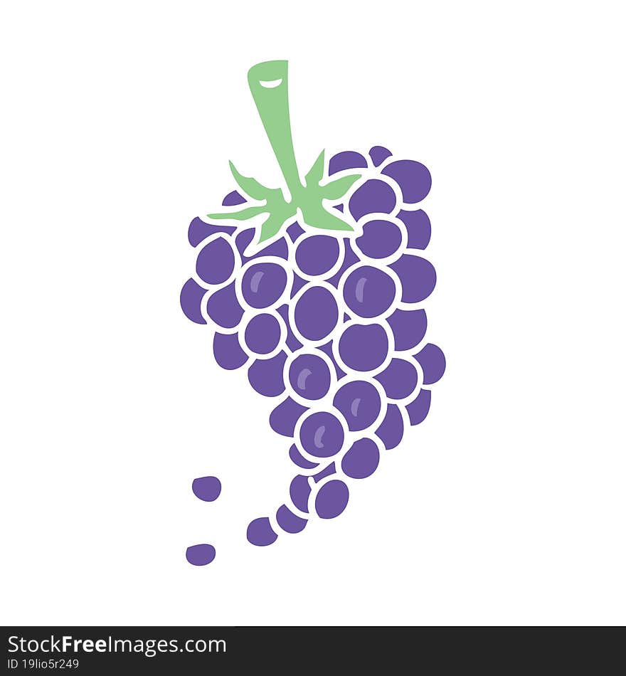 flat color style cartoon bunch of grapes