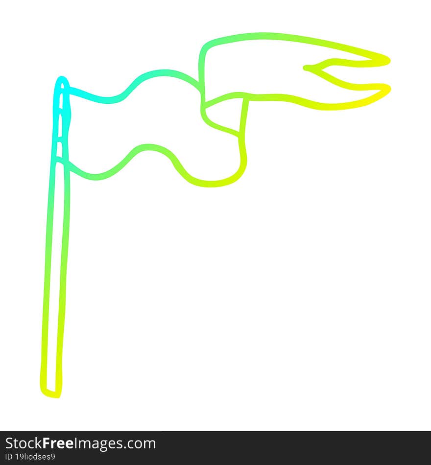 cold gradient line drawing cartoon flag