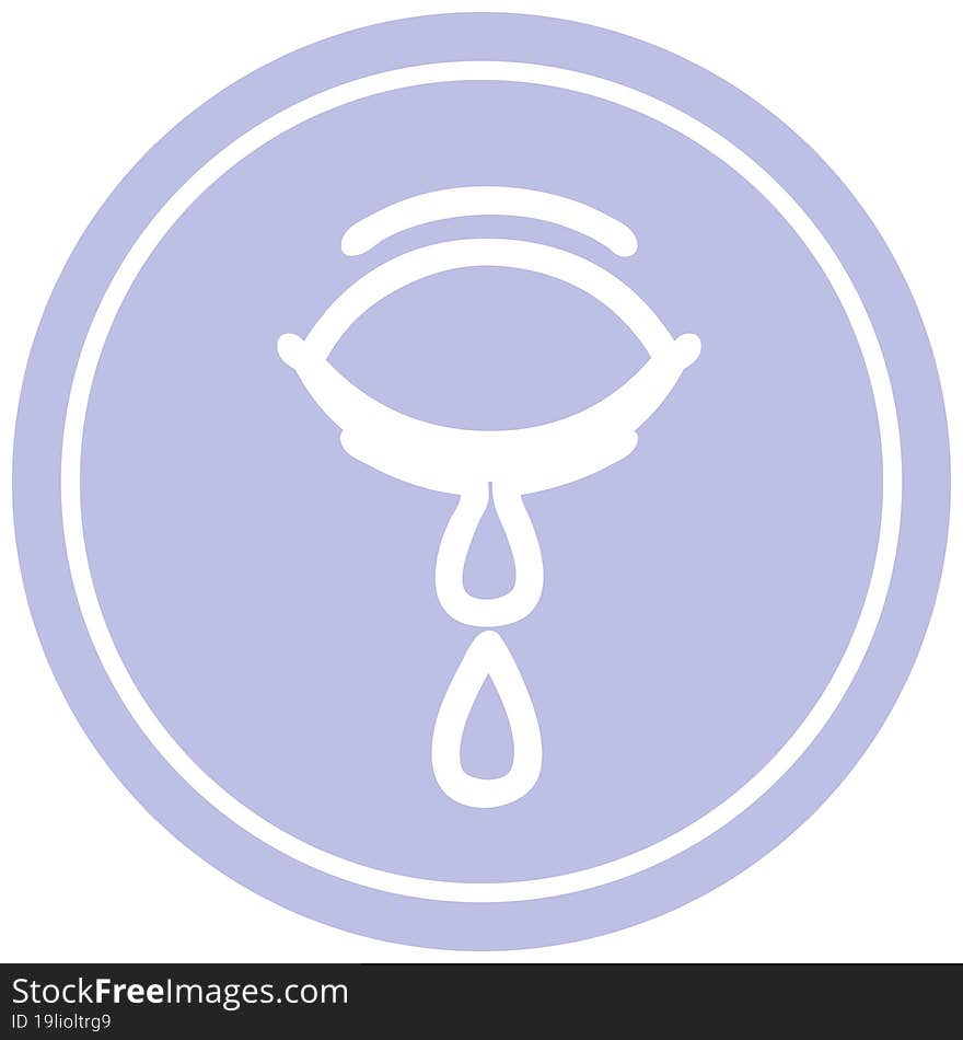 crying eye circular icon