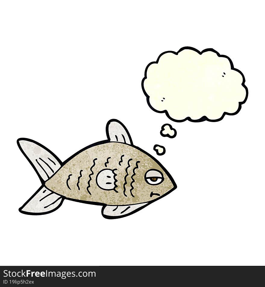 Cartoon Funny Fish With Thought Bubble