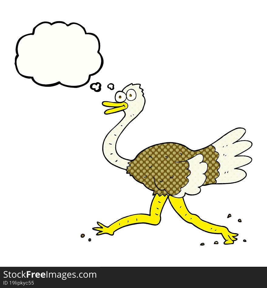 thought bubble cartoon ostrich