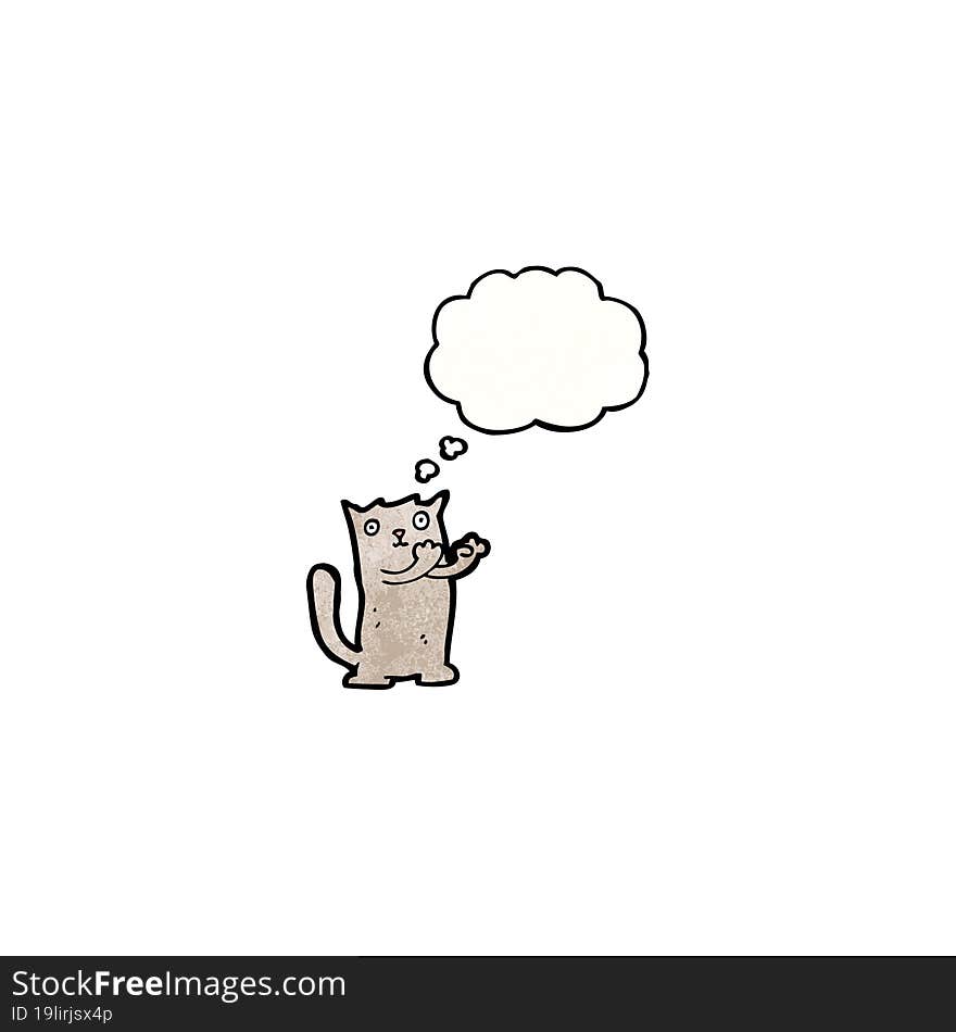 cartoon cat with thought bubble