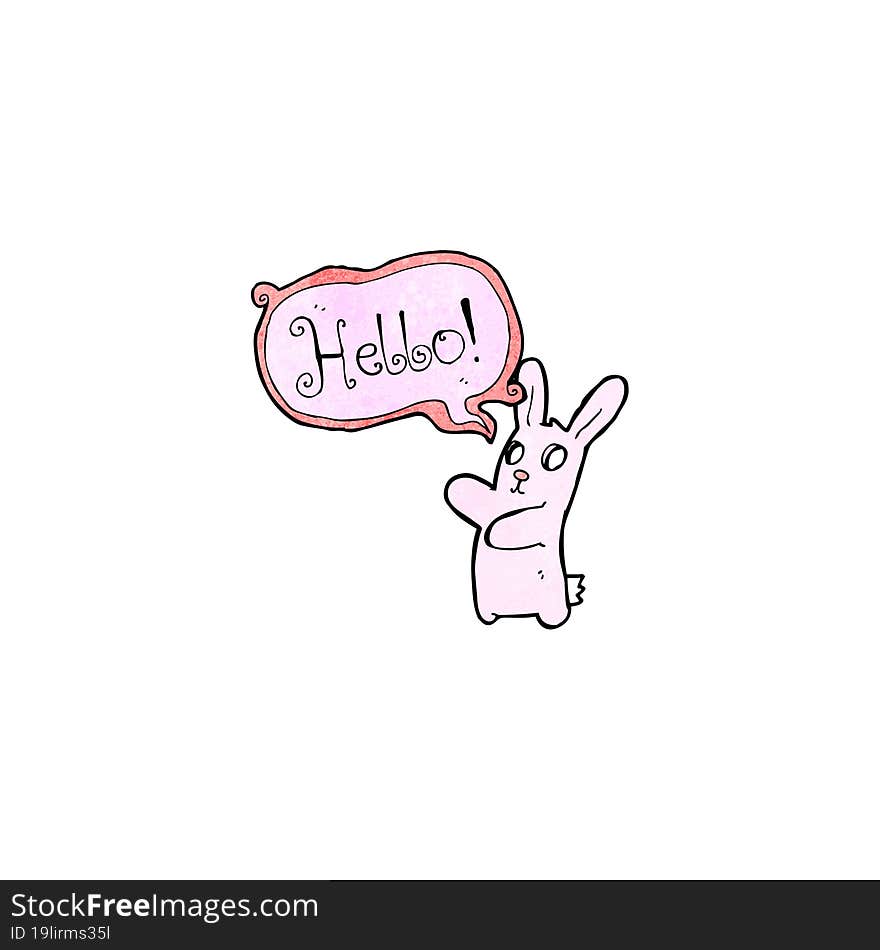 spooky rabbit halloween cartoon saying hello