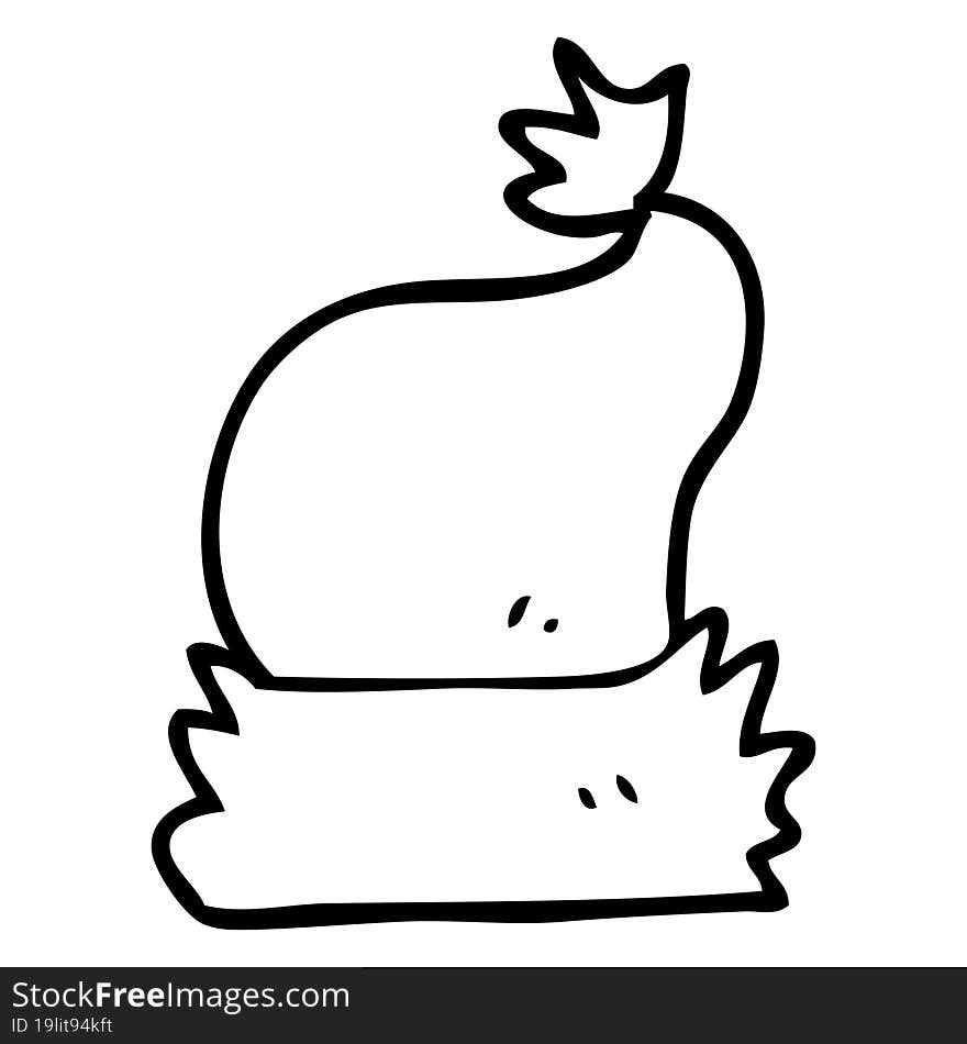 Black And White Cartoon Christmas Hat