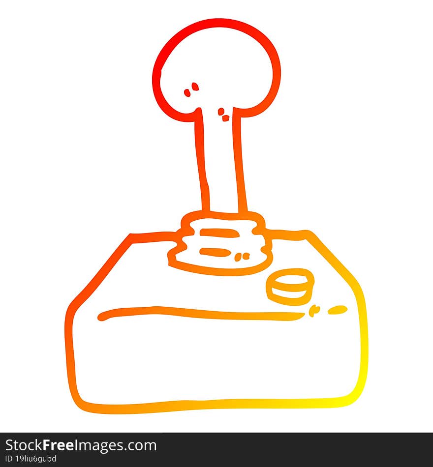 warm gradient line drawing of a cartoon joystick