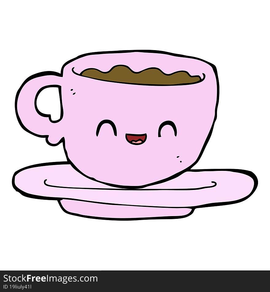 cartoon hot cup of coffee