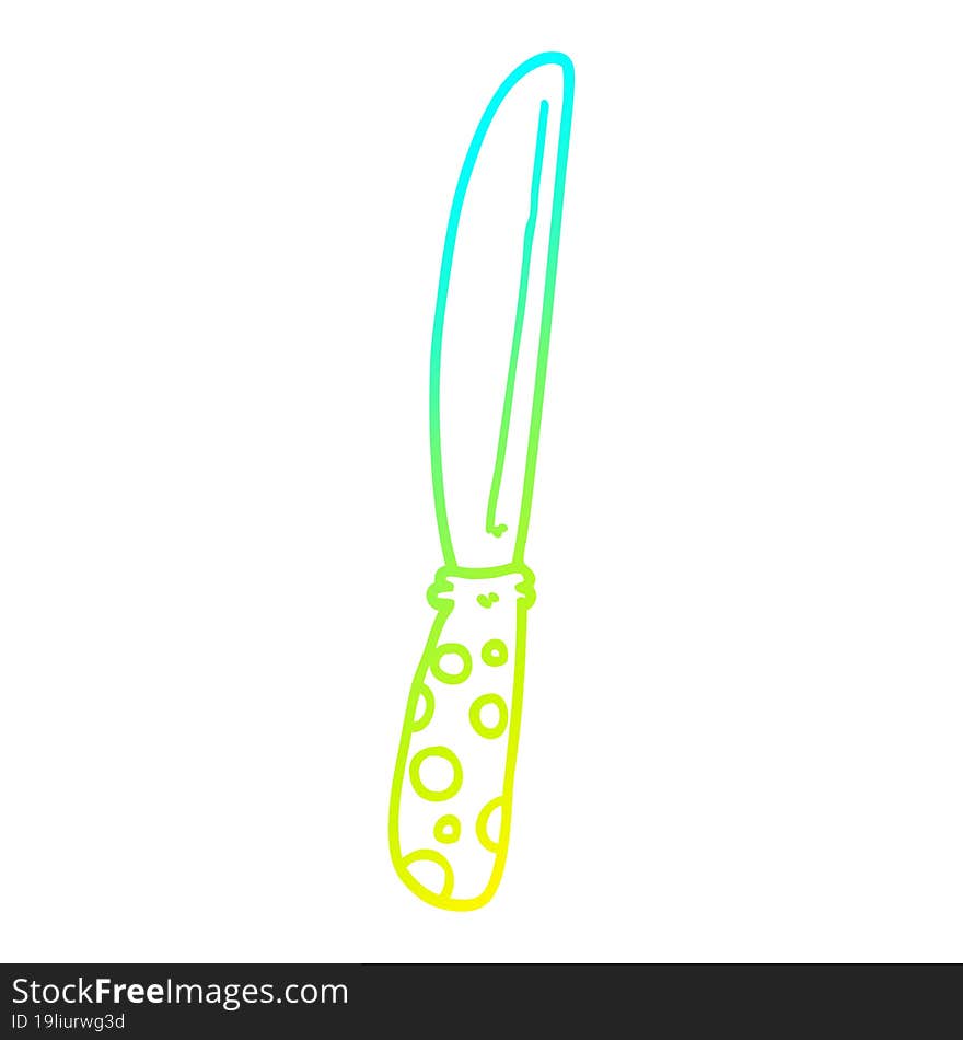 cold gradient line drawing cartoon knife