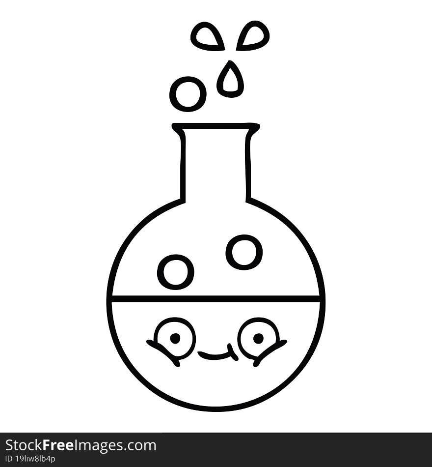 line drawing cartoon of a test tube