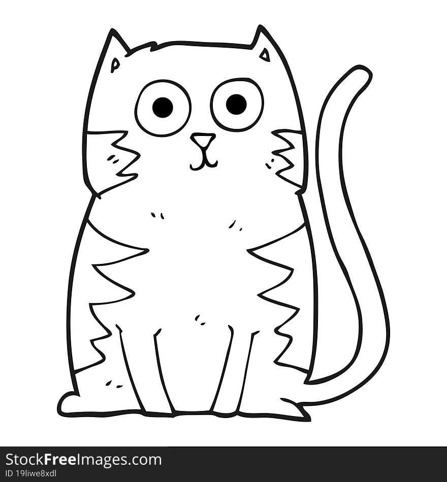 Black And White Cartoon Cat