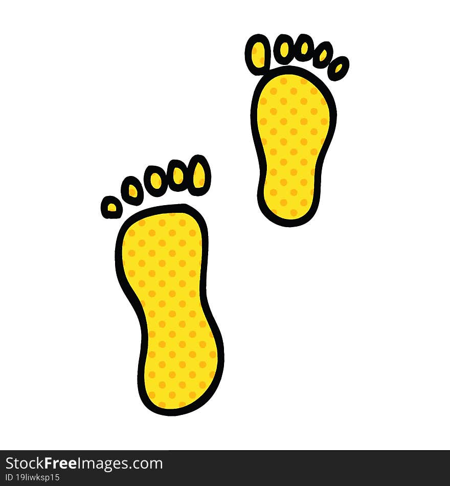 comic book style cartoon foot prints