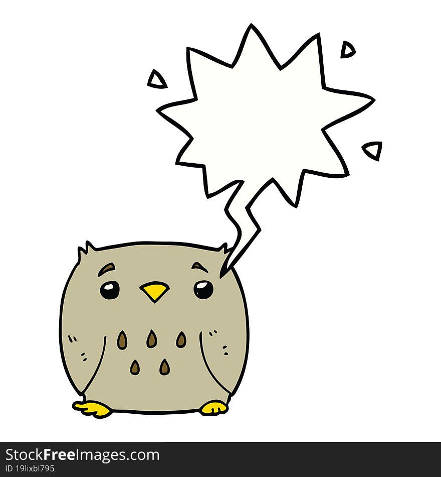 cartoon owl and speech bubble