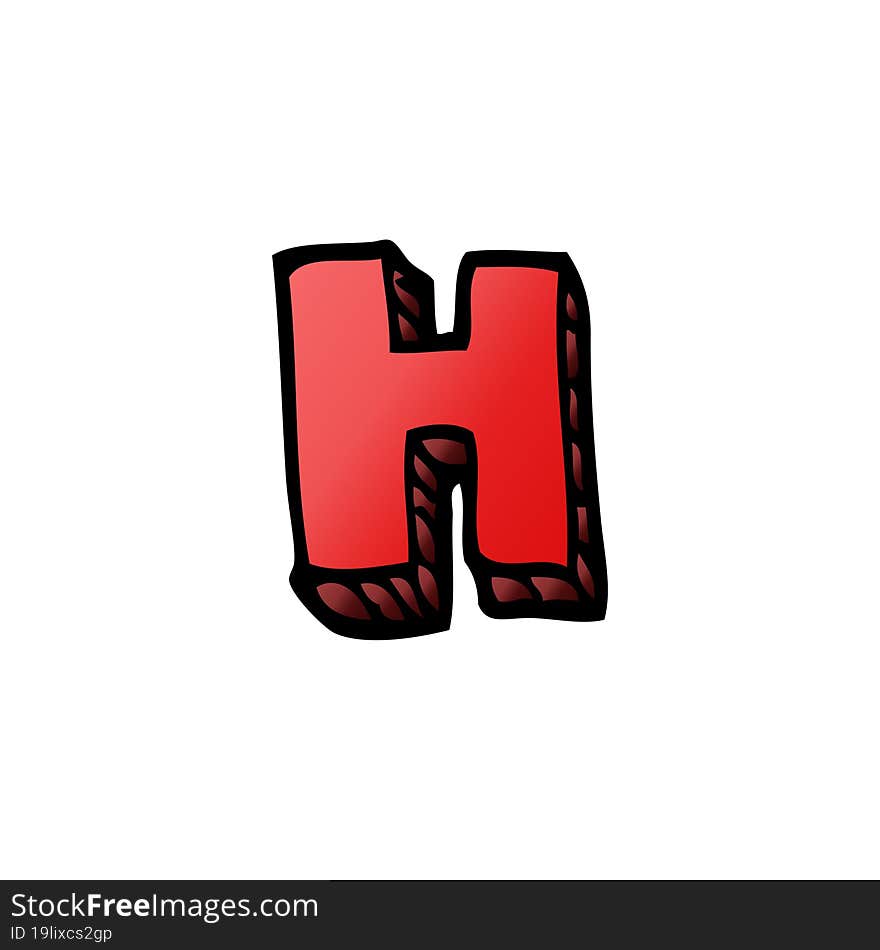 Cartoon Doodle Letter H