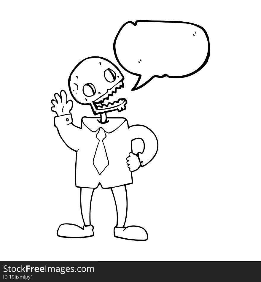 speech bubble cartoon zombie businessman