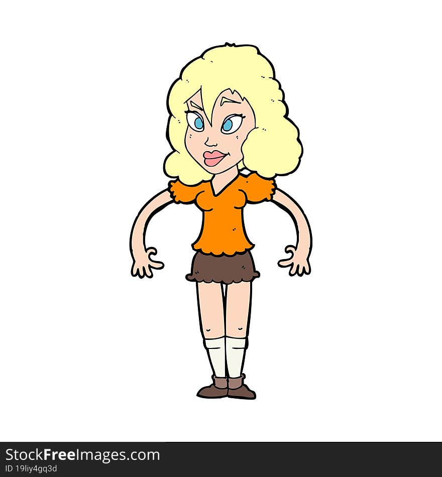 cartoon pretty woman