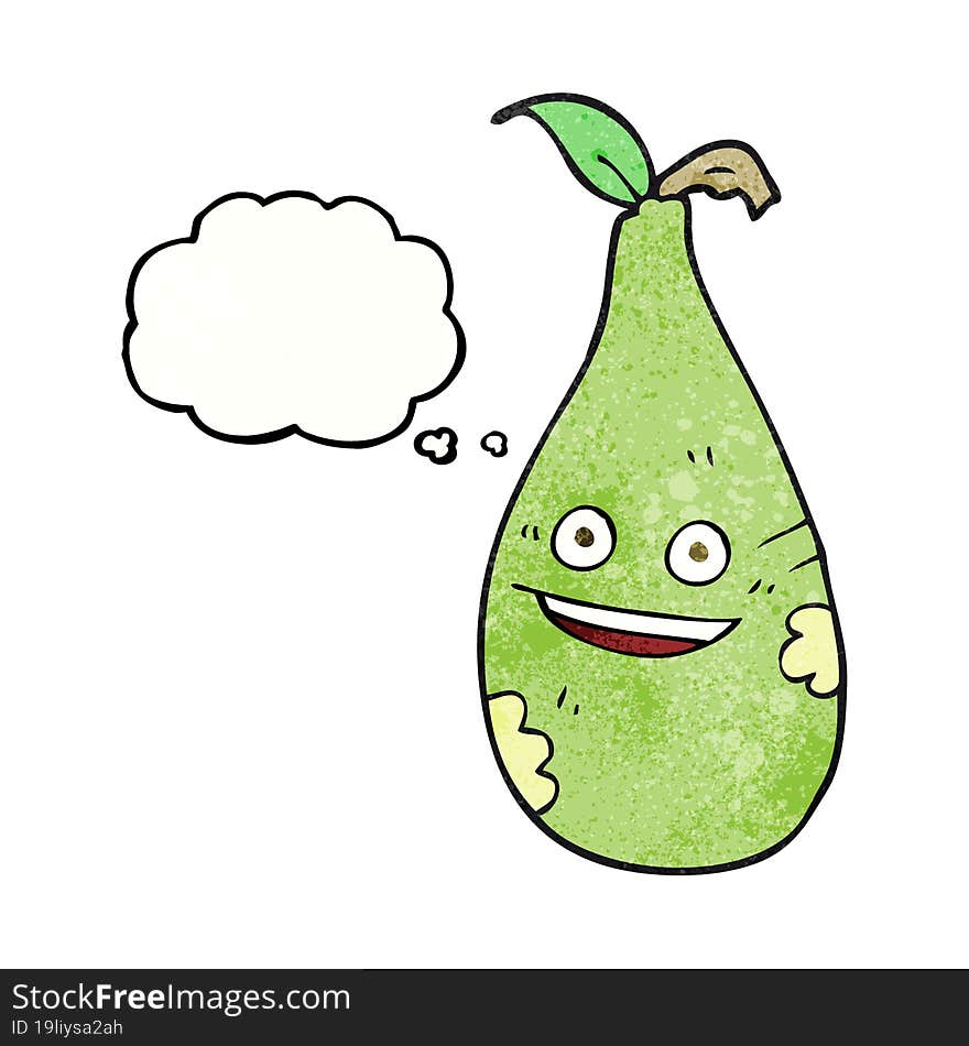 thought bubble textured cartoon pear