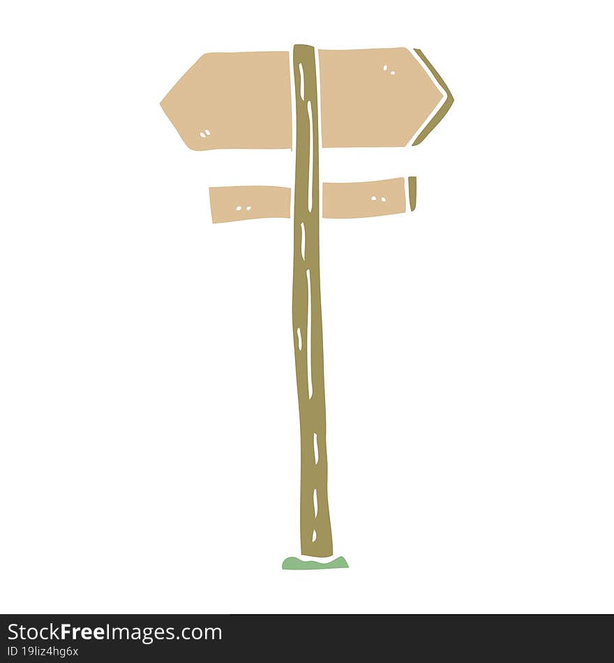 Cartoon Doodle Direction Sign