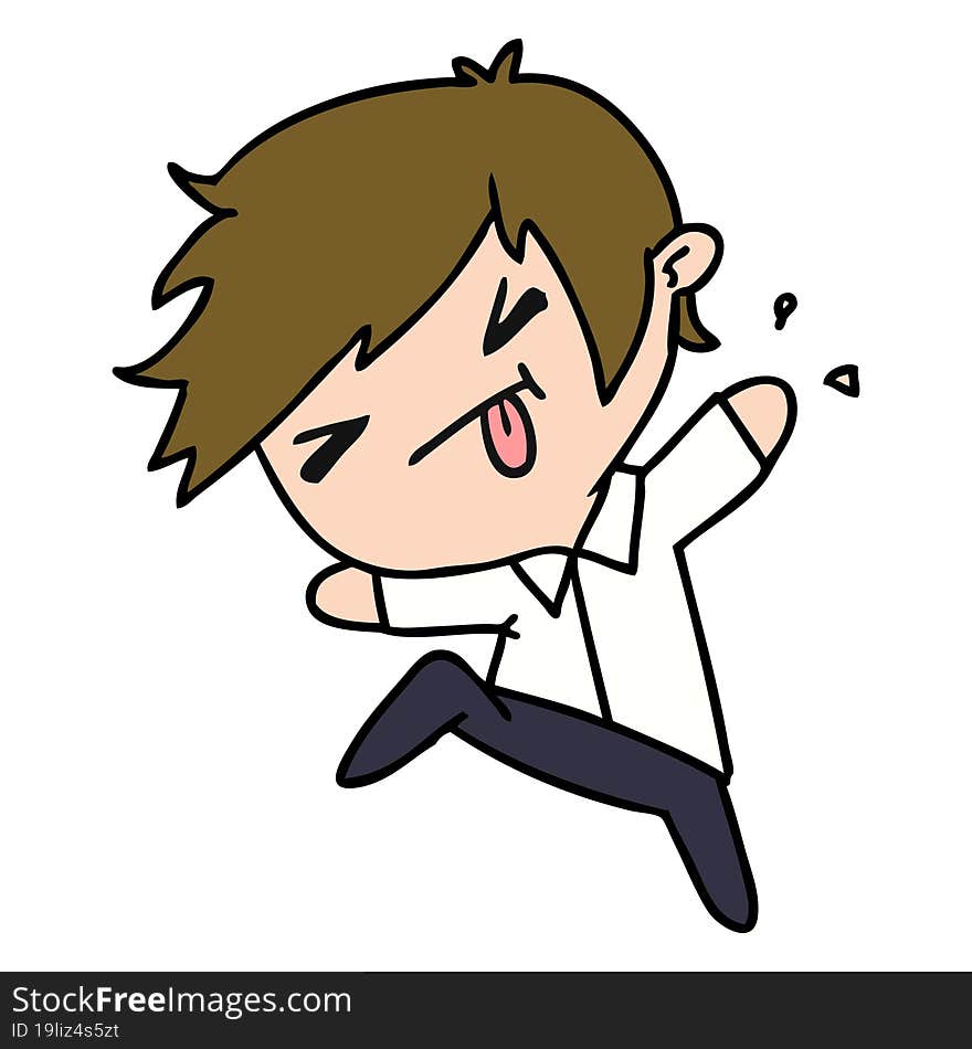 cartoon illustration of a kawaii cute boy. cartoon illustration of a kawaii cute boy