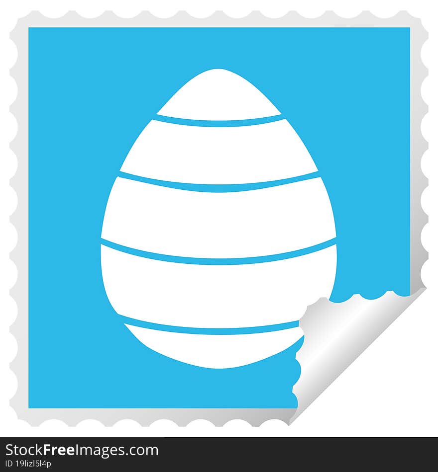 quirky square peeling sticker cartoon easter egg