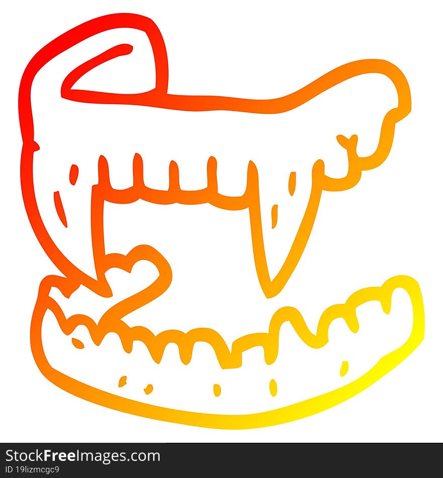 warm gradient line drawing cartoon vampire fangs