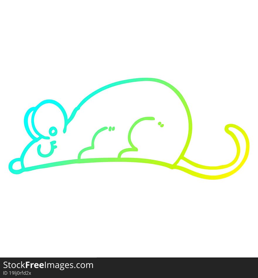 Cold Gradient Line Drawing Cartoon Rat