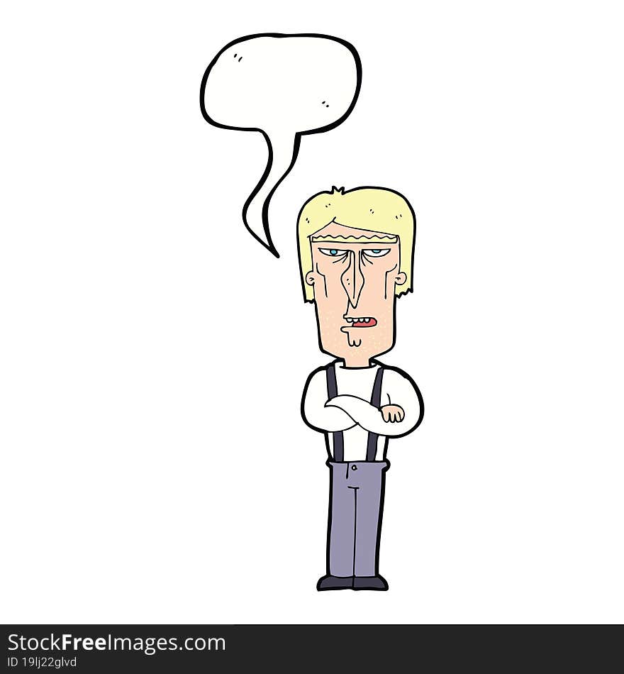 cartoon angry man with speech bubble