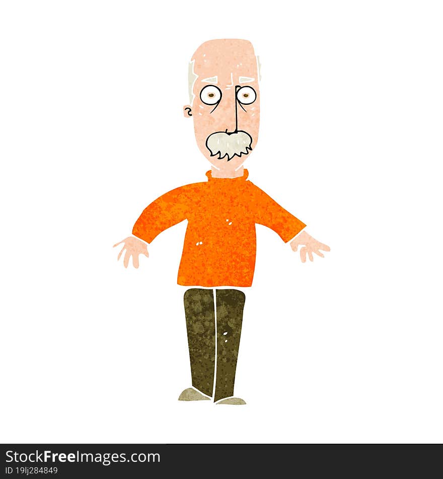 cartoon annoyed old man