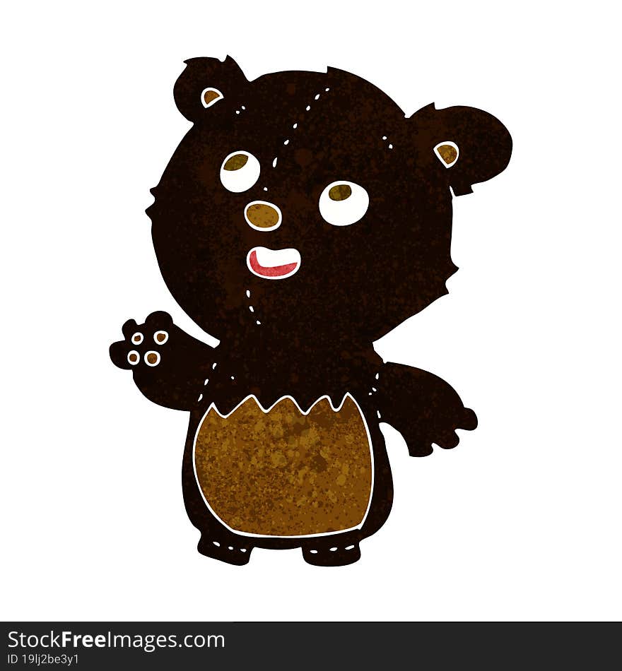 cartoon happy little teddy black bear