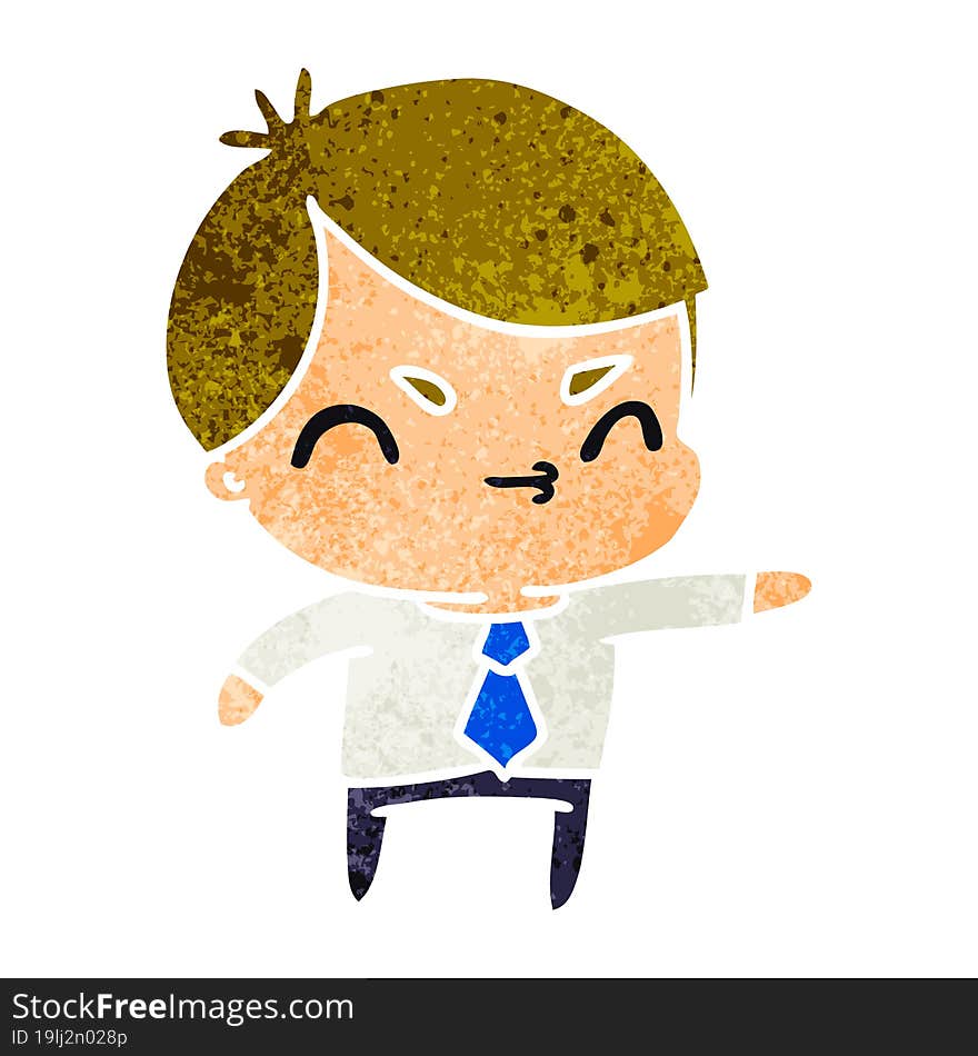 retro cartoon illustration of a kawaii cute boy. retro cartoon illustration of a kawaii cute boy