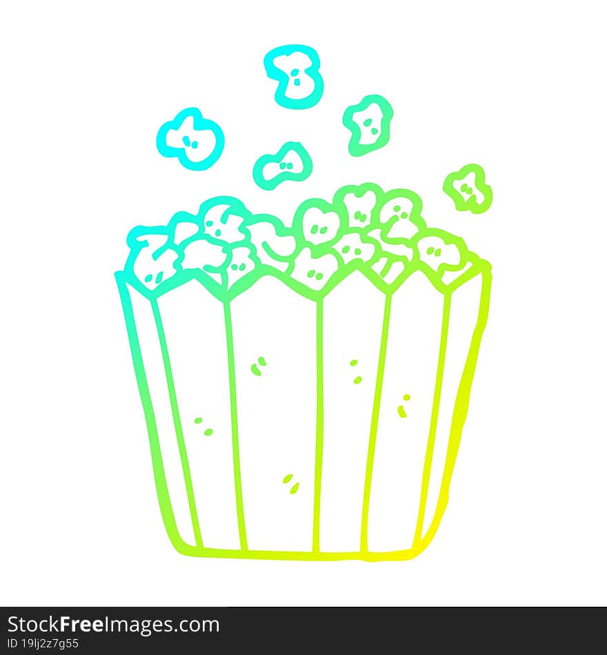 cold gradient line drawing cartoon popcorn